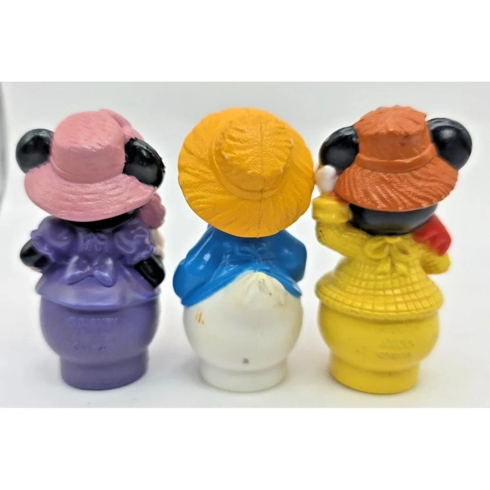Vintage ARCO Disney Figurines Mickey Minnie Donald Farming Lot of 3 Cake Toppers